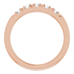 14K Rose 1/2 CTW Natural Diamond French-Set Anniversary Band