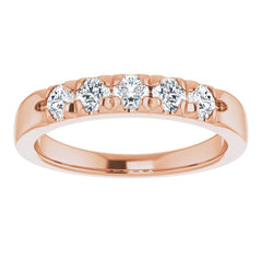 14K Rose 1/2 CTW Natural Diamond French-Set Anniversary Band