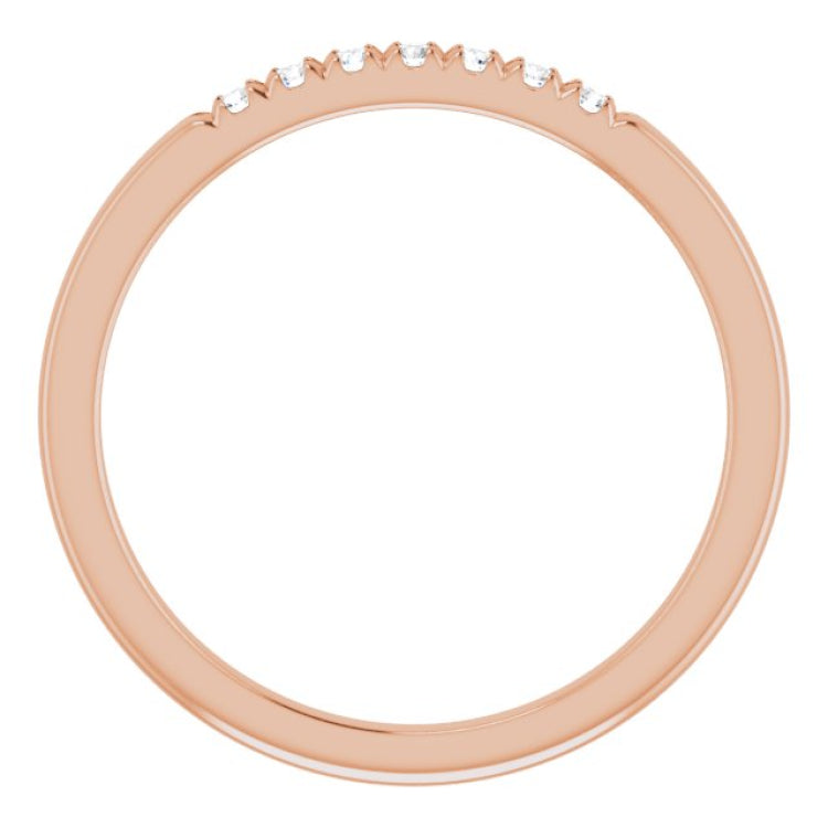 14K Rose 1/10 CTW Natural Diamond French-Set Anniversary Band