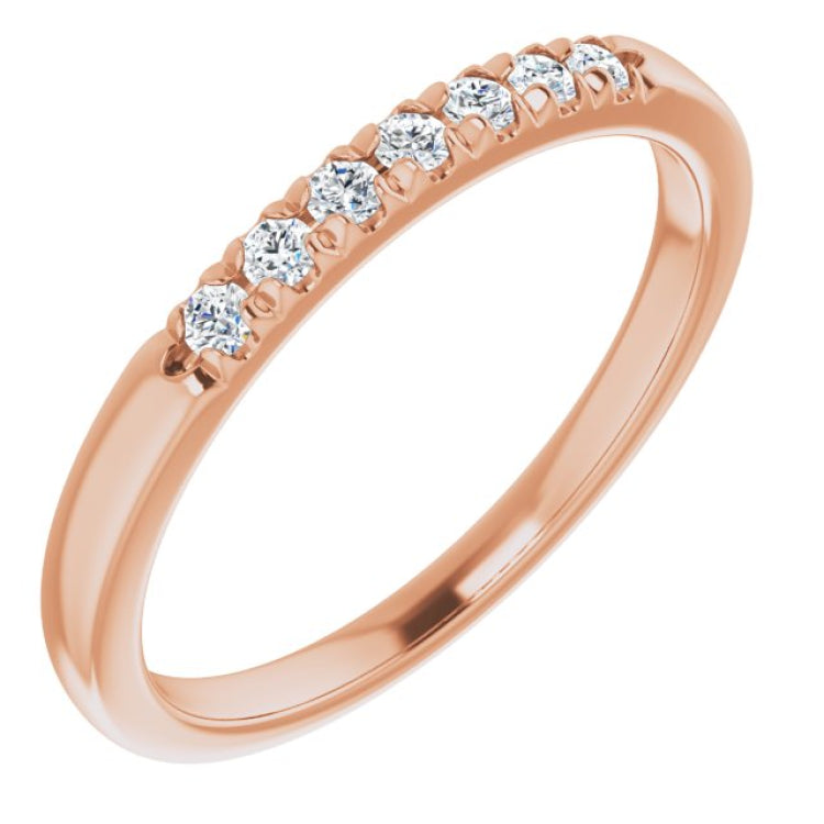 14K Rose 1/6 CTW Natural Diamond French-Set Anniversary Band