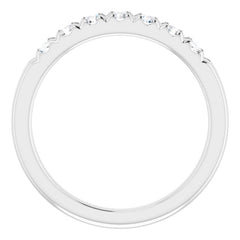 14K White 3/8 CTW Natural Diamond French-Set Anniversary Band