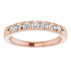 14K Rose 3/8 CTW Natural Diamond French-Set Anniversary Band