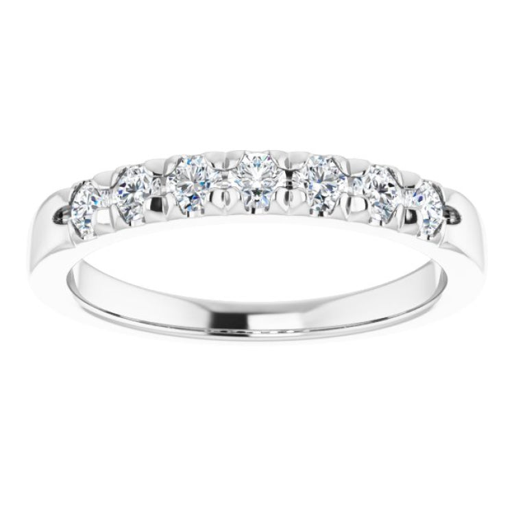 Platinum 3/8 CTW Natural Diamond French-Set Anniversary Band
