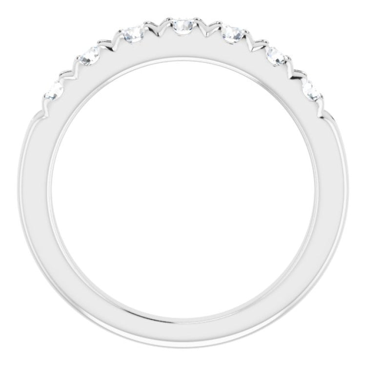 14K White 3/4 CTW Natural Diamond French-Set Anniversary Band