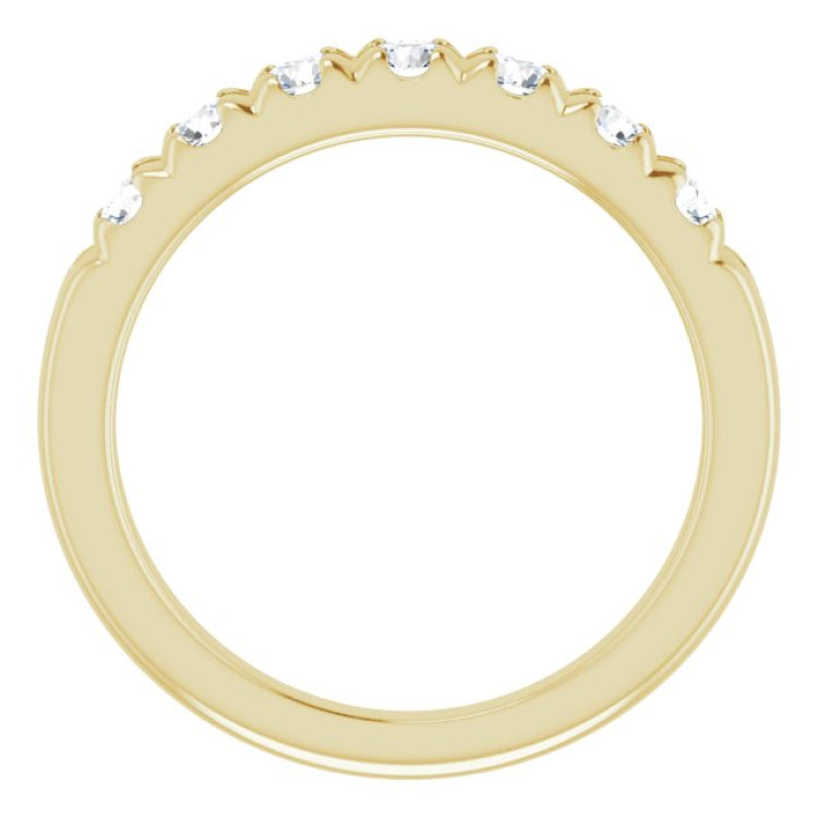 14K Yellow 3/4 CTW Natural Diamond French-Set Anniversary Band