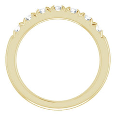 14K Yellow 3/4 CTW Natural Diamond French-Set Anniversary Band