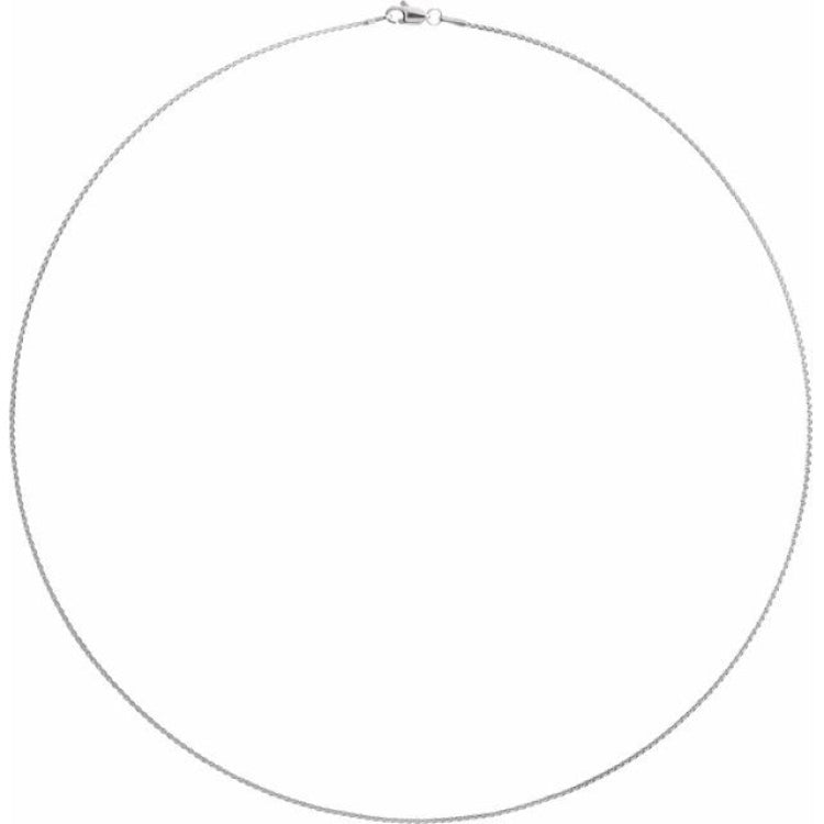 14K White 1 mm Wheat 24" Chain