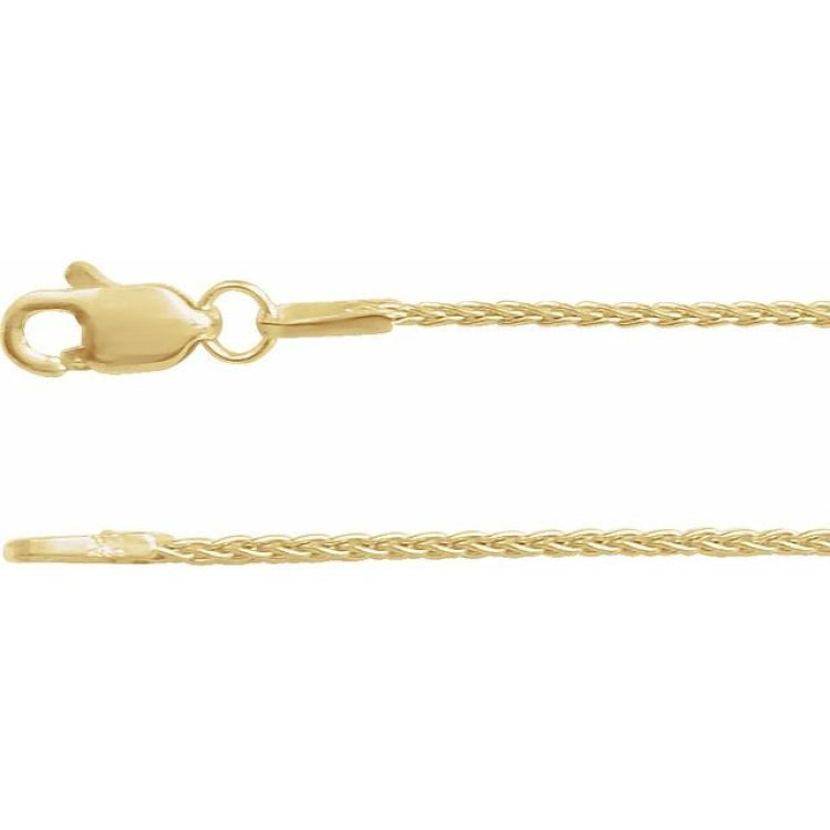 14K Yellow 1 mm Wheat 18" Chain