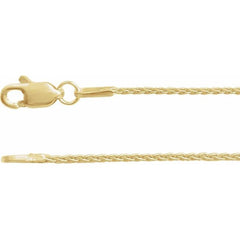 14K Yellow 1 mm Wheat 20" Chain