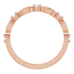 14K Rose 1/4 CTW Natural Diamond Anniversary Band