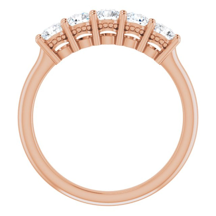 14K Rose 1/6 CTW Natural Diamond Anniversary Band