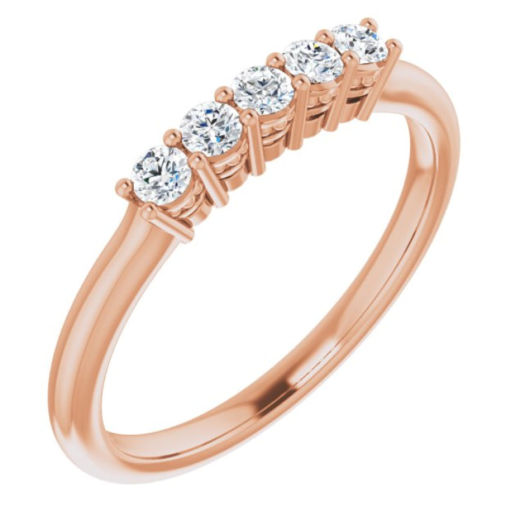 14K Rose 1/4 CTW Natural Diamond Anniversary Band