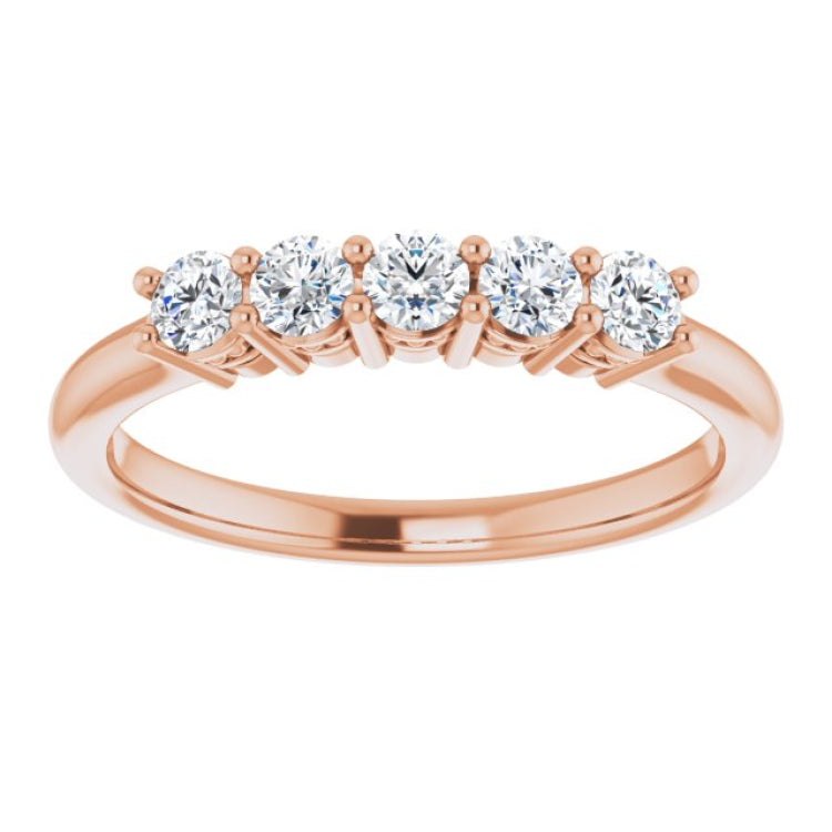 14K Rose 1/3 CTW Natural Diamond Anniversary Band