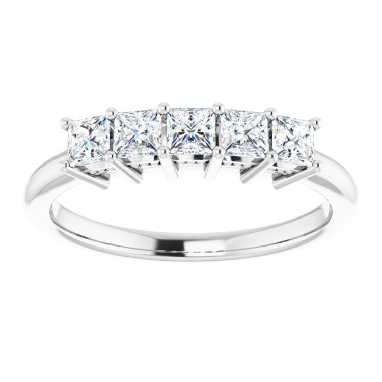 Platinum 5/8 CTW Natural Diamond Anniversary Band