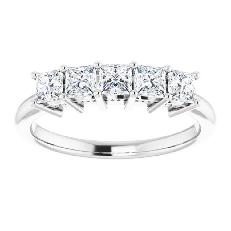 14K White 3/4 CTW Natural Diamond Anniversary Band