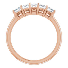 14K Rose 3/4 CTW Natural Diamond Anniversary Band