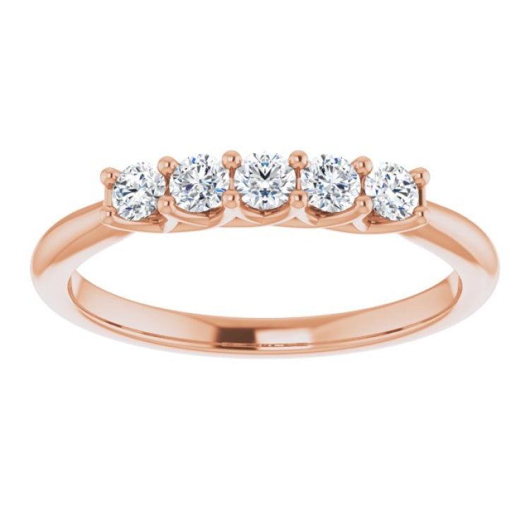 14K Rose 1/3 CTW Natural Diamond Anniversary Band