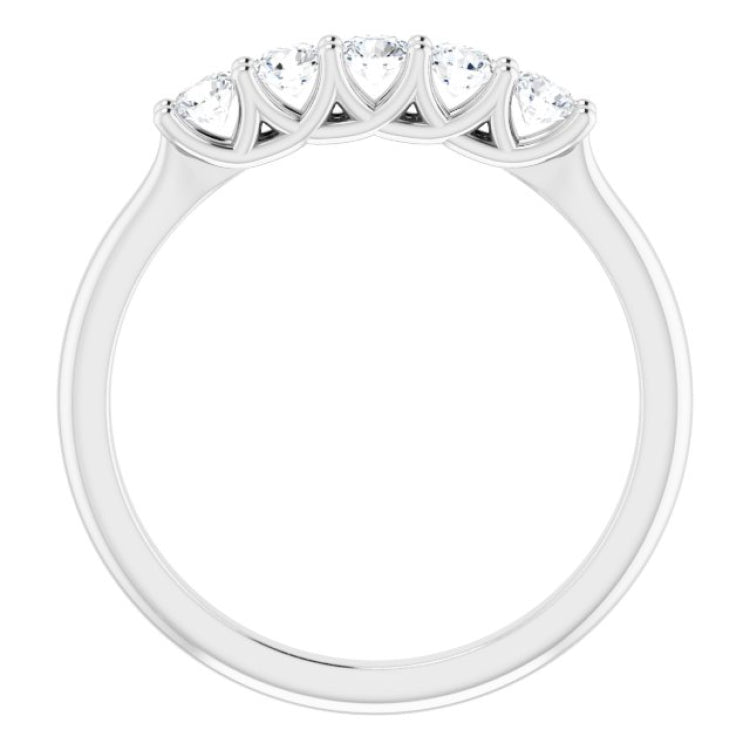 14K White 3/8 CTW Natural Diamond Anniversary Band