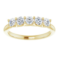 14K Yellow 5/8 CTW Natural Diamond Anniversary Band