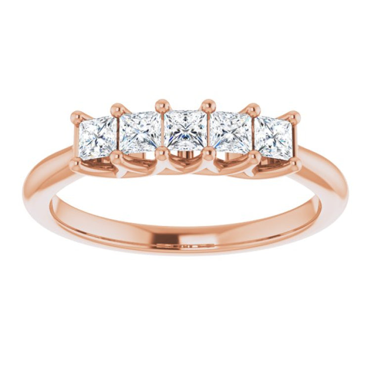14K Rose 1/2 CTW Natural Diamond Anniversary Band