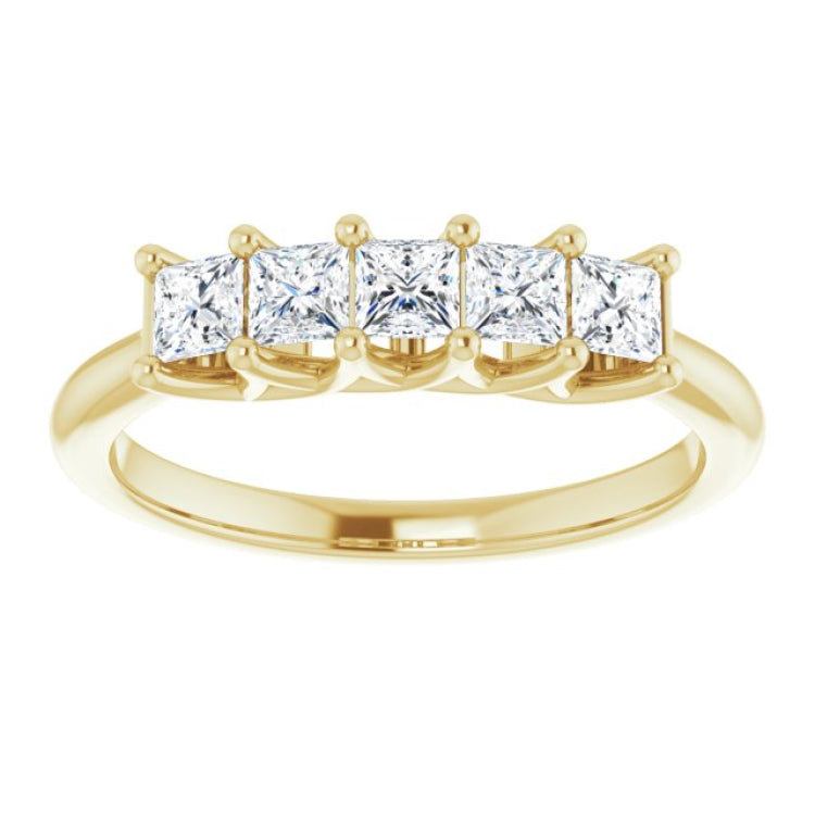 14K Yellow 5/8 CTW Natural Diamond Anniversary Band