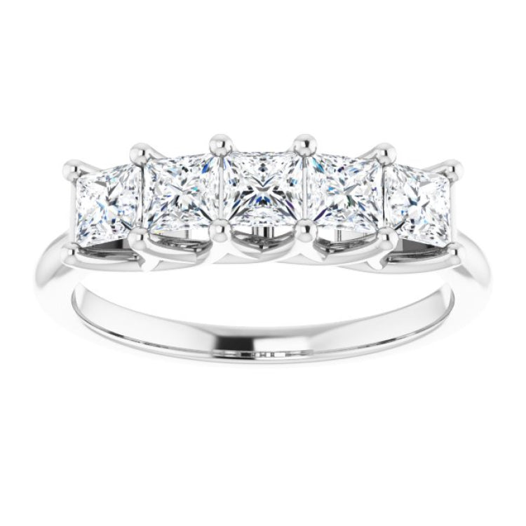 Platinum 1 CTW Natural Diamond Anniversary Band