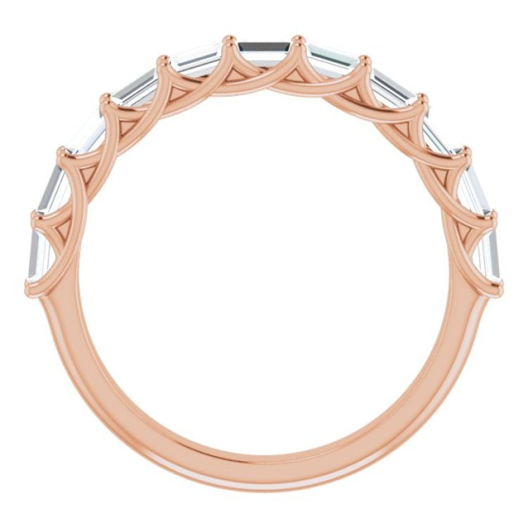 14K Rose 3/4 CTW Natural Diamond Anniversary Band