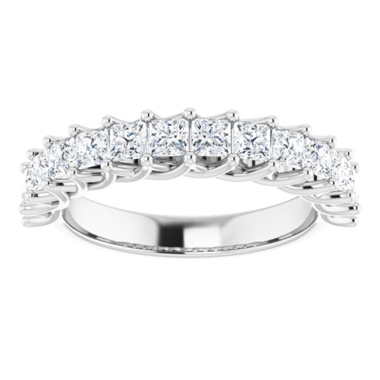 14K White 1 1/3 CTW Natural Diamond Anniversary Band