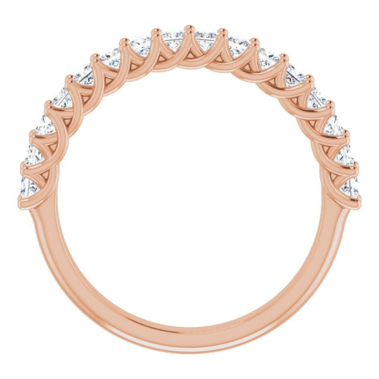 14K Rose 3/4 CTW Natural Diamond Anniversary Band