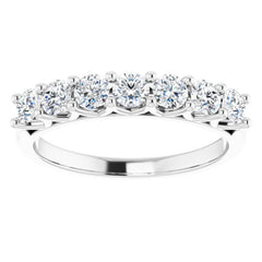 14K White 5/8 CTW Natural Diamond Anniversary Band