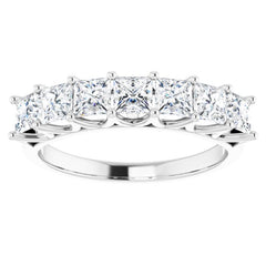 14K White 1 3/8 CTW Natural Diamond Anniversary Band