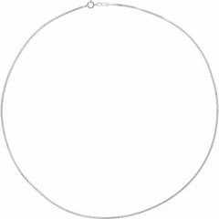 Rhodium-Plated Sterling Silver 1.3 mm Diamond-Cut Box 16" Chain