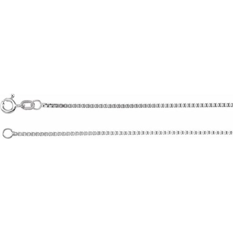 Rhodium-Plated Sterling Silver 1.3 mm Diamond-Cut Box 24" Chain