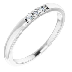 14K White .06 CTW Natural Diamond Anniversary Band