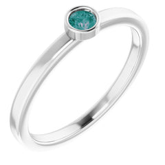 Platinum 3 mm Lab-Grown Alexandrite Ring