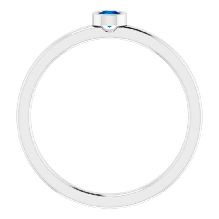 Platinum 3 mm Natural Blue Sapphire Ring