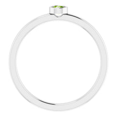 Platinum 3 mm Natural Peridot Ring