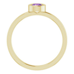 14K Yellow 4.5 mm Natural Amethyst Ring