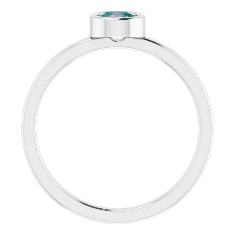 Platinum 4.5 mm Lab-Grown Alexandrite Ring