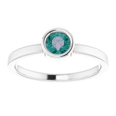Platinum 4.5 mm Lab-Grown Alexandrite Ring
