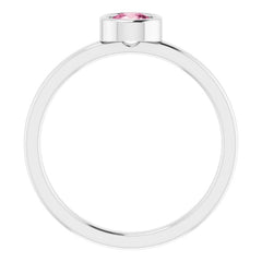 Platinum 4.5 mm Natural Pink Tourmaline Ring