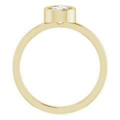 14K Yellow 5.5 mm Natural White Sapphire Ring