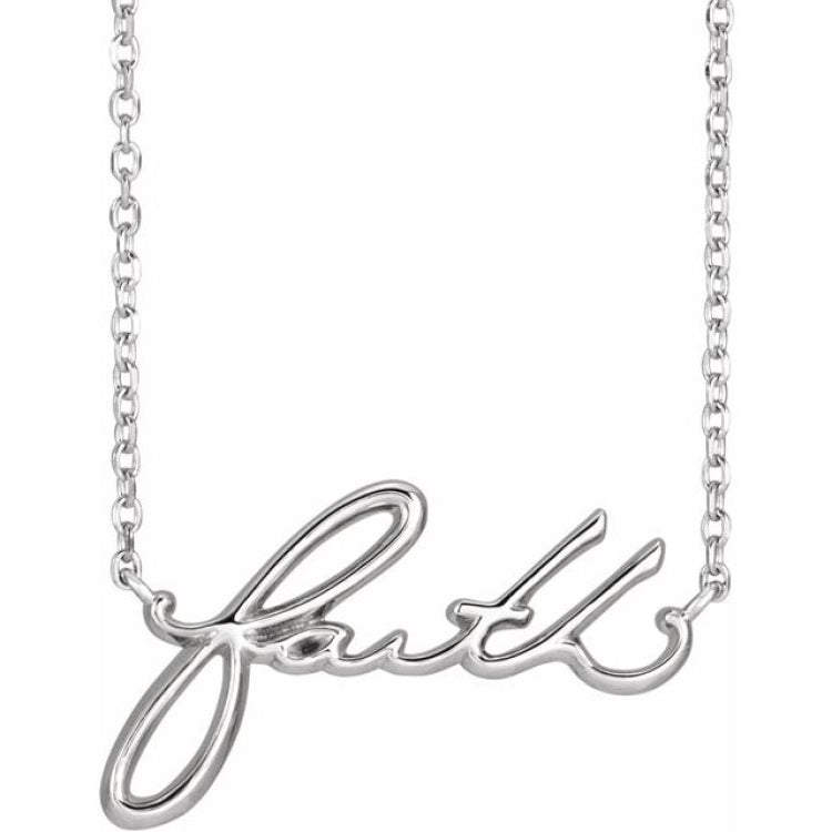Platinum Faith 16" Necklace