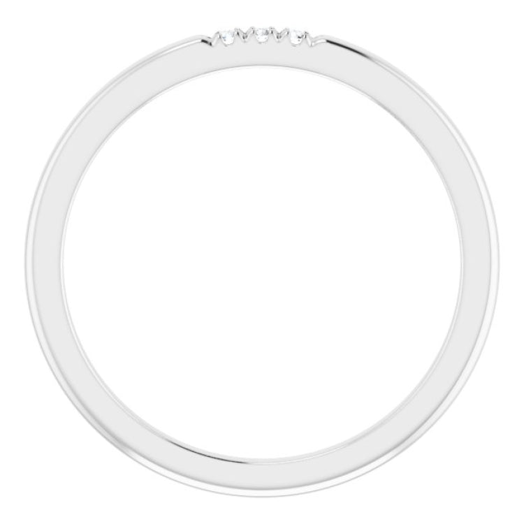 14K White .03 CTW Natural Diamond Anniversary Band