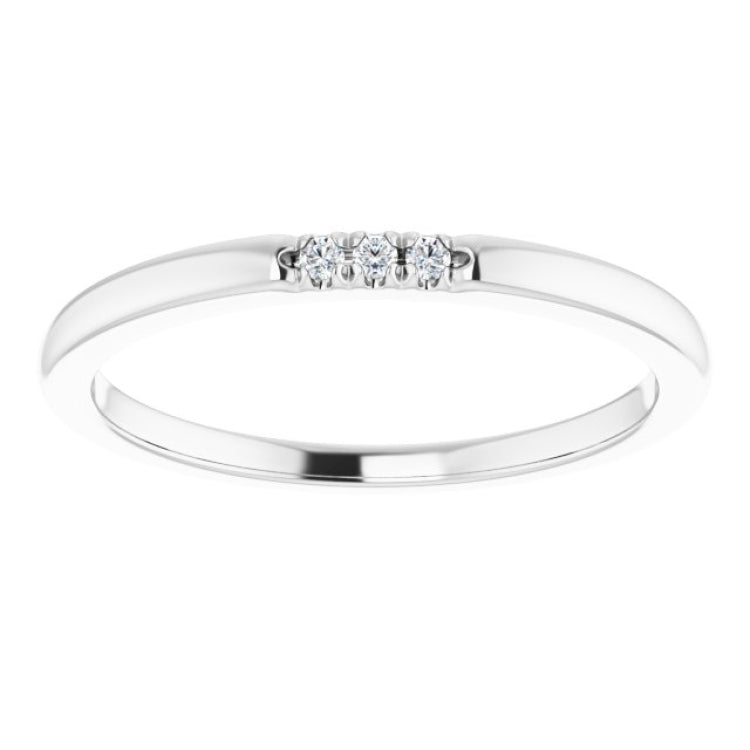 14K White .03 CTW Natural Diamond Anniversary Band
