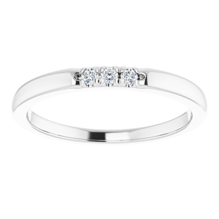 14K White .05 CTW Natural Diamond Anniversary Band