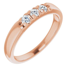 14K Rose 1/4 CTW Natural Diamond Anniversary Band