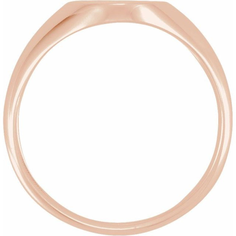 14K Rose 11x9.5 mm Oval Signet Ring