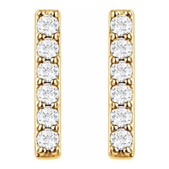 14K Yellow 1/10 CTW Lab-Grown Diamond Bar Earrings