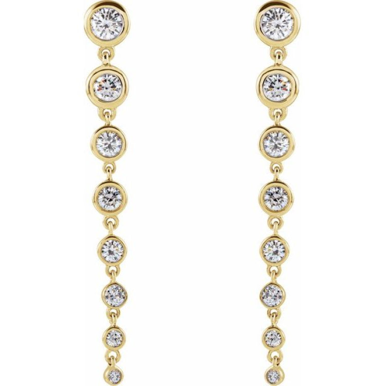 14K Yellow 1 3/4 CTW Lab-Grown Diamond Earrings